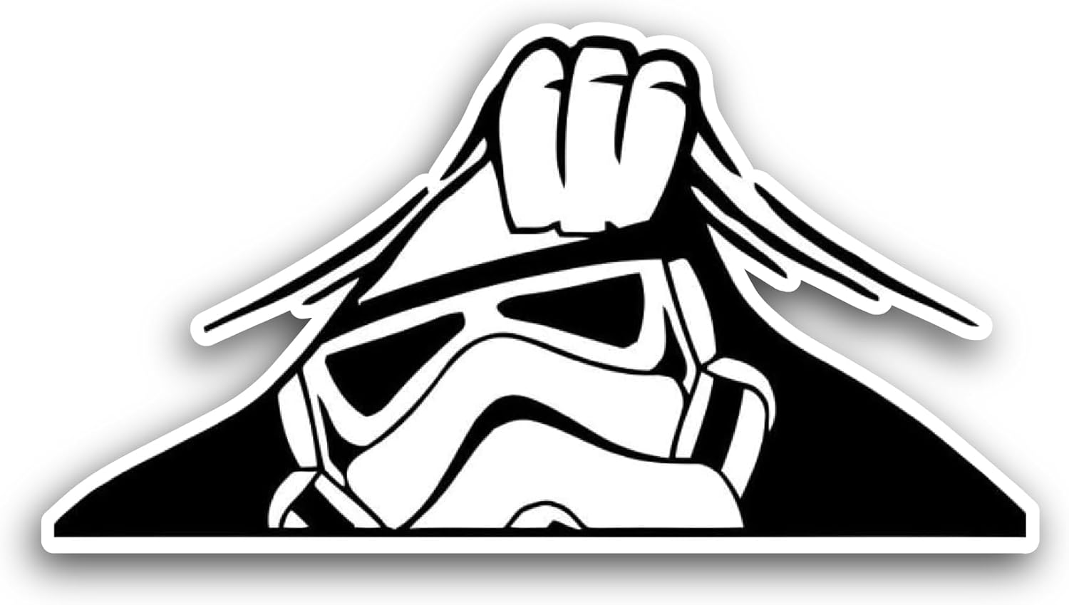 2 (Pieces) 3" and 5" Storm Trooper Silhouette Sticker, Waterproof Vinyl Decals for Many Purpose Like Cars, Trucks, Laptops, Phones, Windows and More