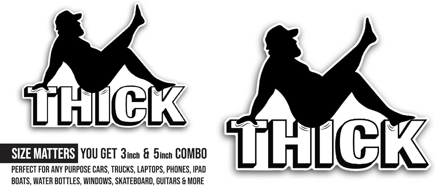 2 (Pieces) 3" and 5" Thick Sticker, Waterproof Vinyl Decals for Many Purpose Like Cars, Trucks, Laptops, Phones, Windows and More