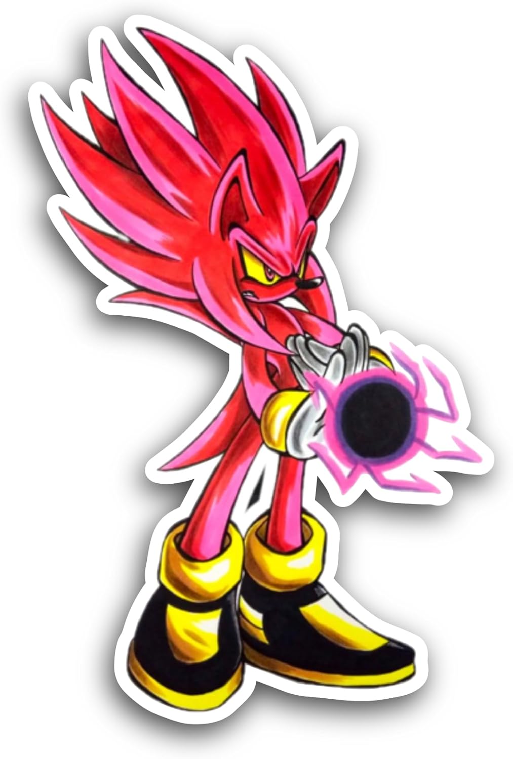 2 (Pieces) 3" and 5" Fire The Hedgehog Sticker, Waterproof Vinyl Decals for Many Purpose Like Cars, Trucks, Laptops, Phones, Windows and More