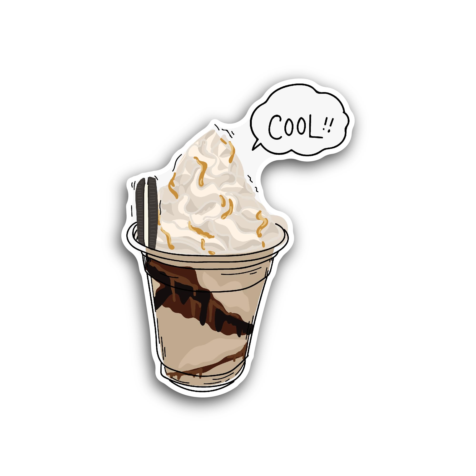 2 (Pieces) 3" and 5" Chocolate Milkshake Sticker, Waterproof Vinyl Decals for Many Purpose Like Cars