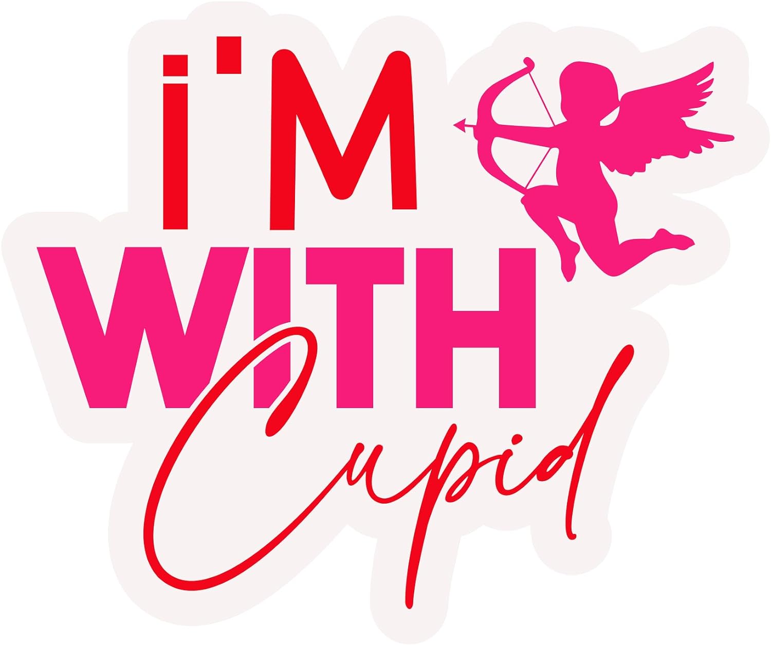 Inspirational Quote I M with Cupid Motivational Sticker Vinyl Decal Motivation Stickers- 5" Vinyl Sticker Waterproof