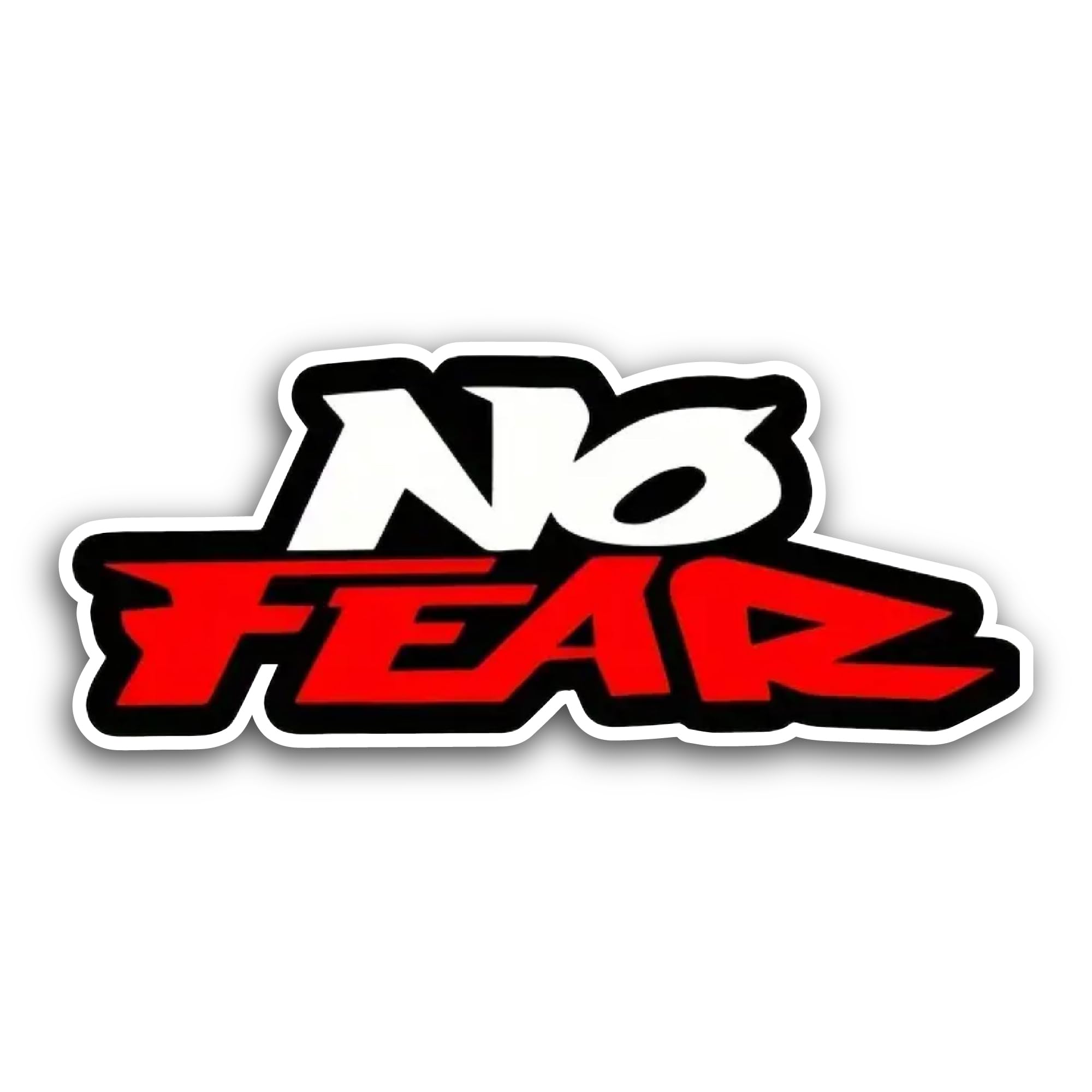 2 (Pieces) 3" and 5" No Fear Sticker, Waterproof Vinyl Decals for Many Purpose Like Cars, Trucks, La