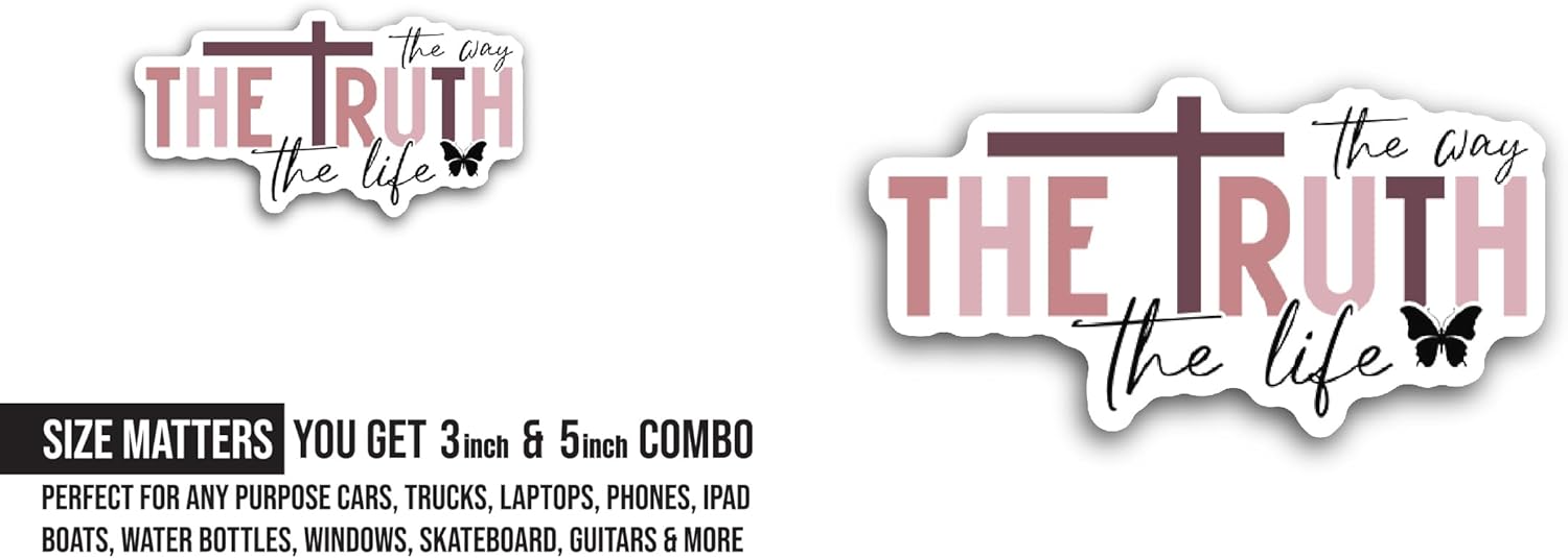 2 (Pieces) 3" and 5" The Truth Sticker, Waterproof Vinyl Decals for Many Purpose Like Cars, Trucks, Laptops, Phones, Windows and More