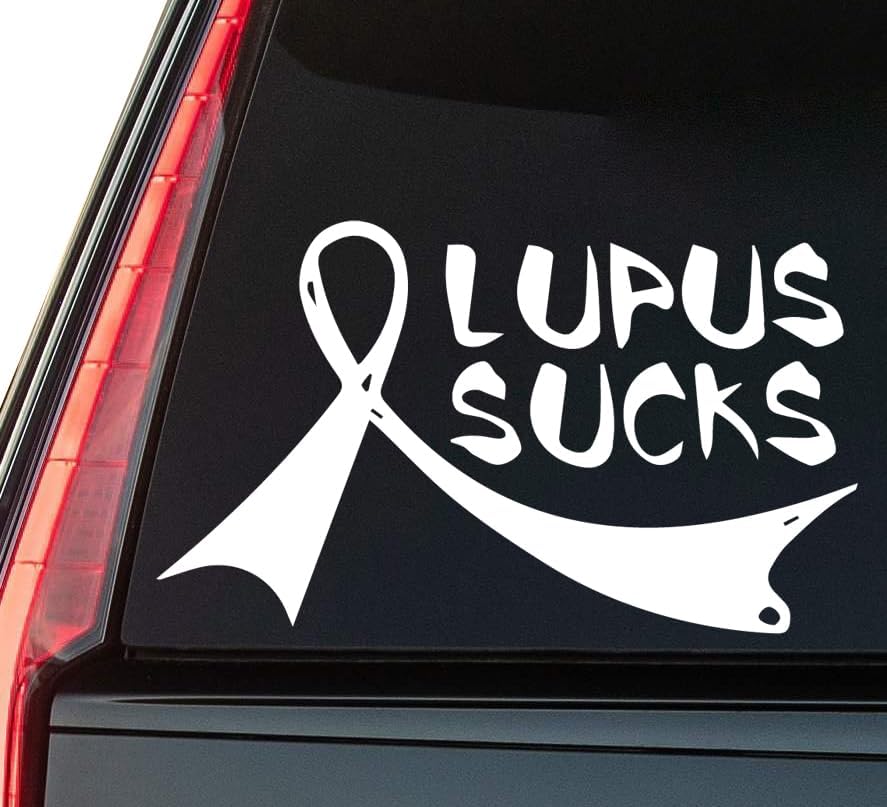 Lupus Window Vinyl Decal Sticker 6" (White), Waterproof Vinyl Decals for Many Purpose Like Cars, Trucks, Laptops, Phones, Windows and More