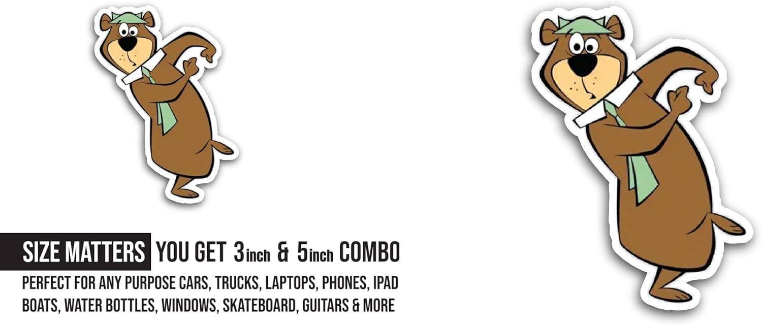 2 (Pieces) 3" and 5" Brown Bear Sticker, Waterproof Vinyl Decals for Many Purpose Like Cars, Trucks, Laptops, Phones, Windows and More