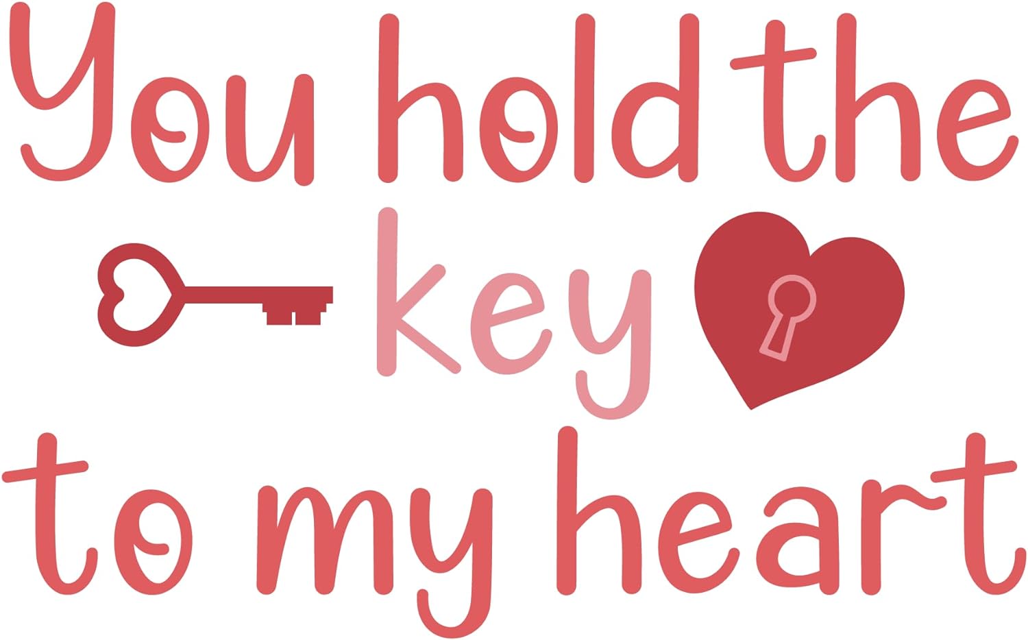 Inspirational Quote You Hold The Key to My Heart Motivational Sticker Vinyl Decal Motivation Stickers- 5" Vinyl Sticker Waterproof