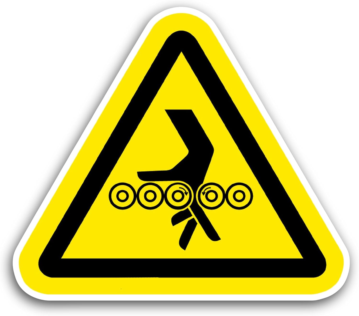 2 (Pieces) 3" and 5" Hand Entanglement Rollers Symbol Sign Sticker, Waterproof Vinyl Decals for Many Purpose Like Cars, Trucks, Laptops, Phones, Windows and More