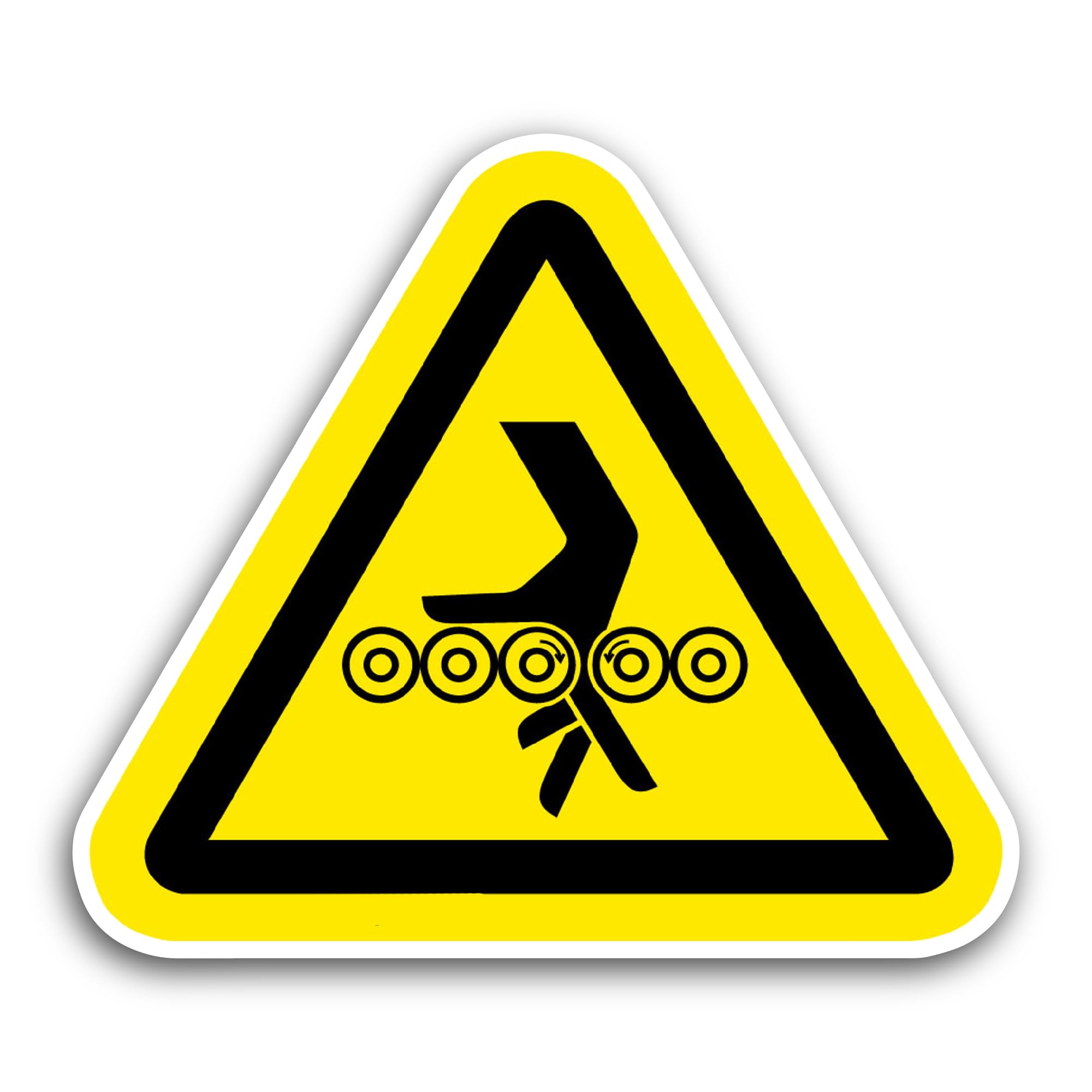 2 (Pieces) 3" and 5" Hand Entanglement Rollers Symbol Sign Sticker, Waterproof Vinyl Decals for Many