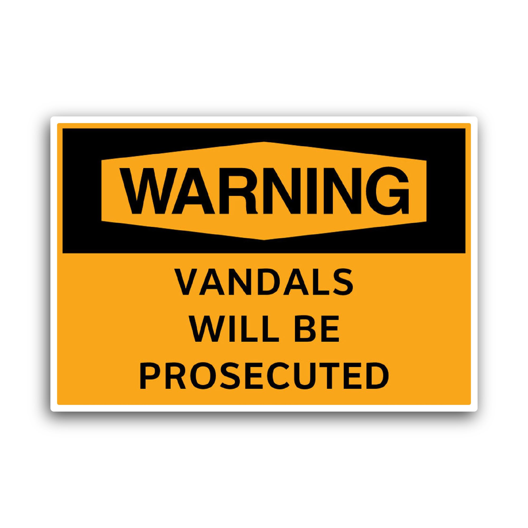 2 (Pieces) 3" and 5" Warning Vandals Will be Prosecuted Sticker, Waterproof Vinyl Decals for Many Pu