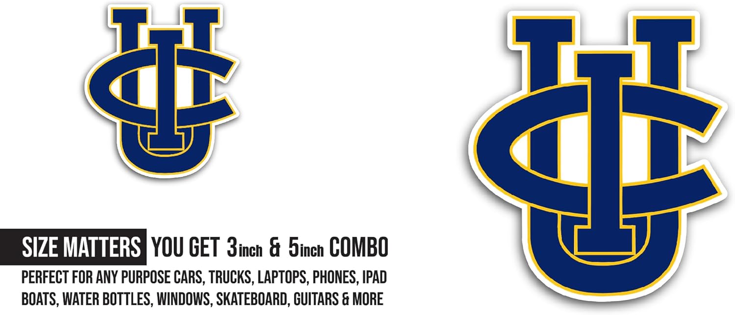 2 (Pieces) 3" and 5" UC1 Baseball Logo Decal Sticker, Waterproof Vinyl Decals for Many Purpose Like Cars, Trucks, Laptops, Phones, Windows and More