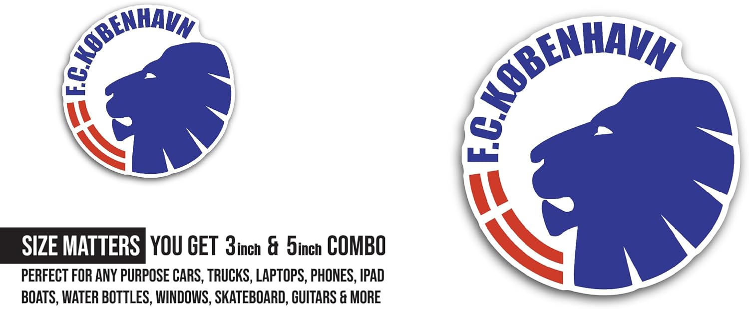 2 (Pieces) 3" and 5" C0penhagen Sticker, Waterproof Vinyl Decals for Many Purpose Like Cars, Trucks, Laptops, Phones, Windows and More