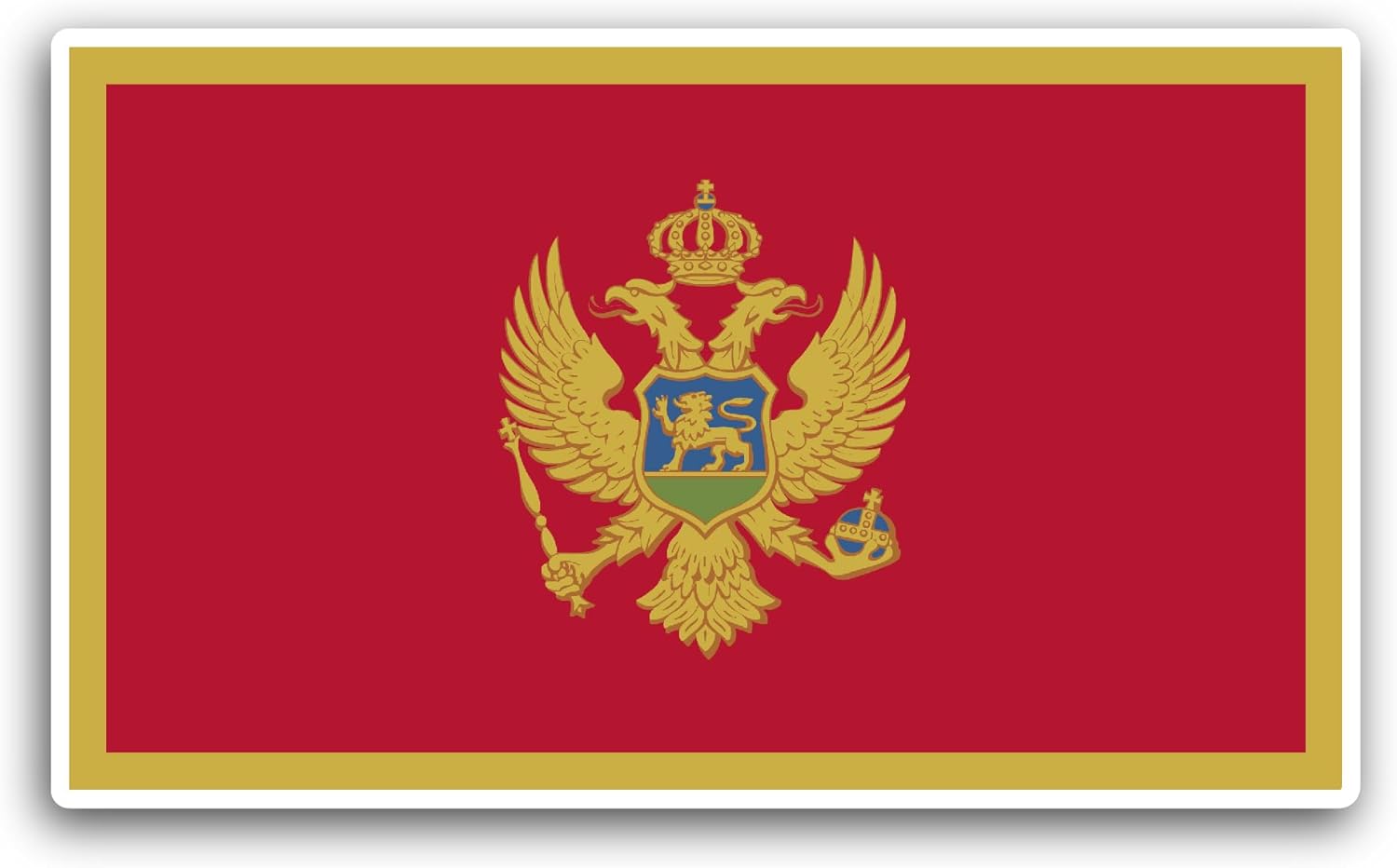 2 (Pieces) 3" and 5" Montenegro Flag Sticker, Waterproof Vinyl Decals for Many Purpose Like Cars, Trucks, Laptops, Phones, Windows and More