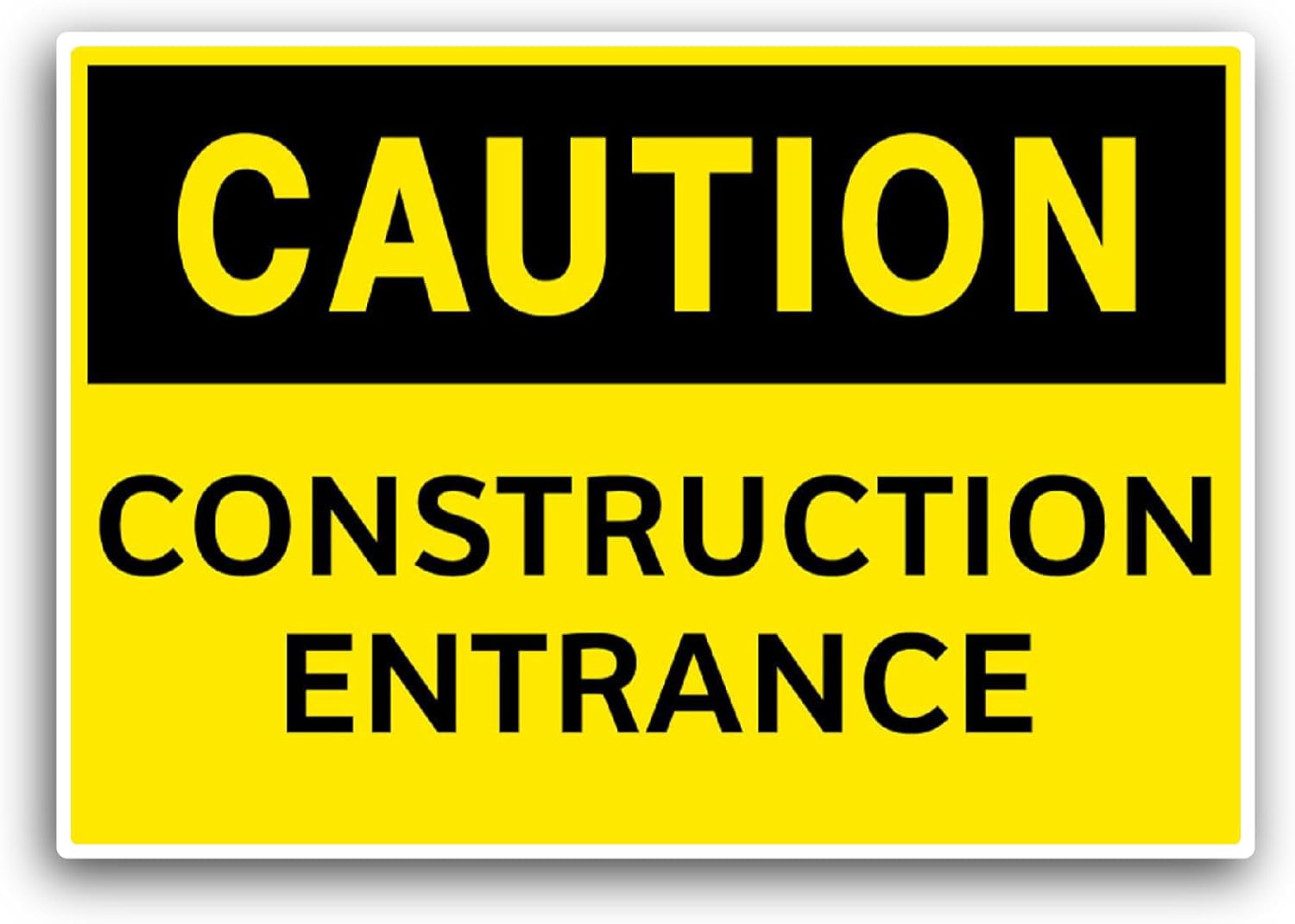 2 (Pieces) 3" and 5" Construction Entrance Sticker, Waterproof Vinyl Decals for Many Purpose Like Cars, Trucks, Laptops, Phones, Windows and More