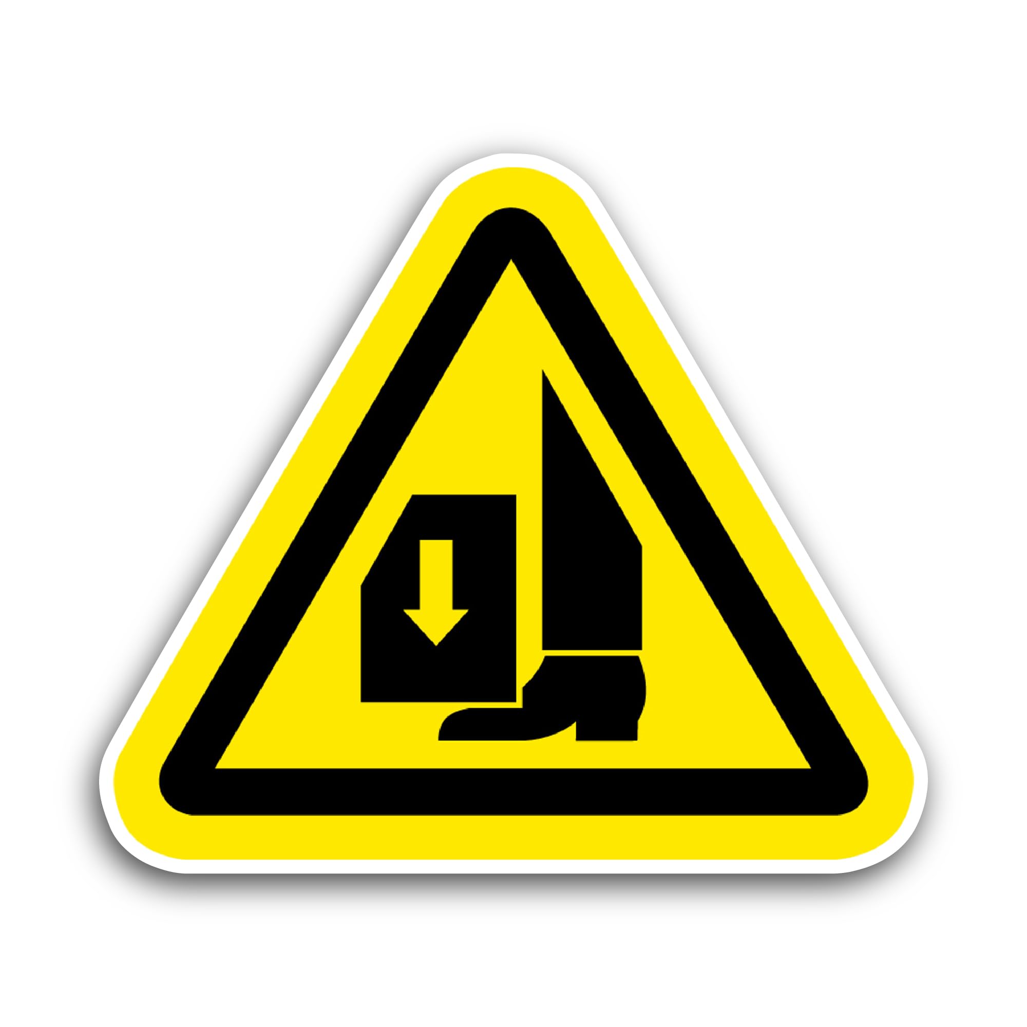 2 (Pieces) 3" and 5" Crush Hazard Foot Symbol Sticker, Waterproof Vinyl Decals for Many Purpose Like