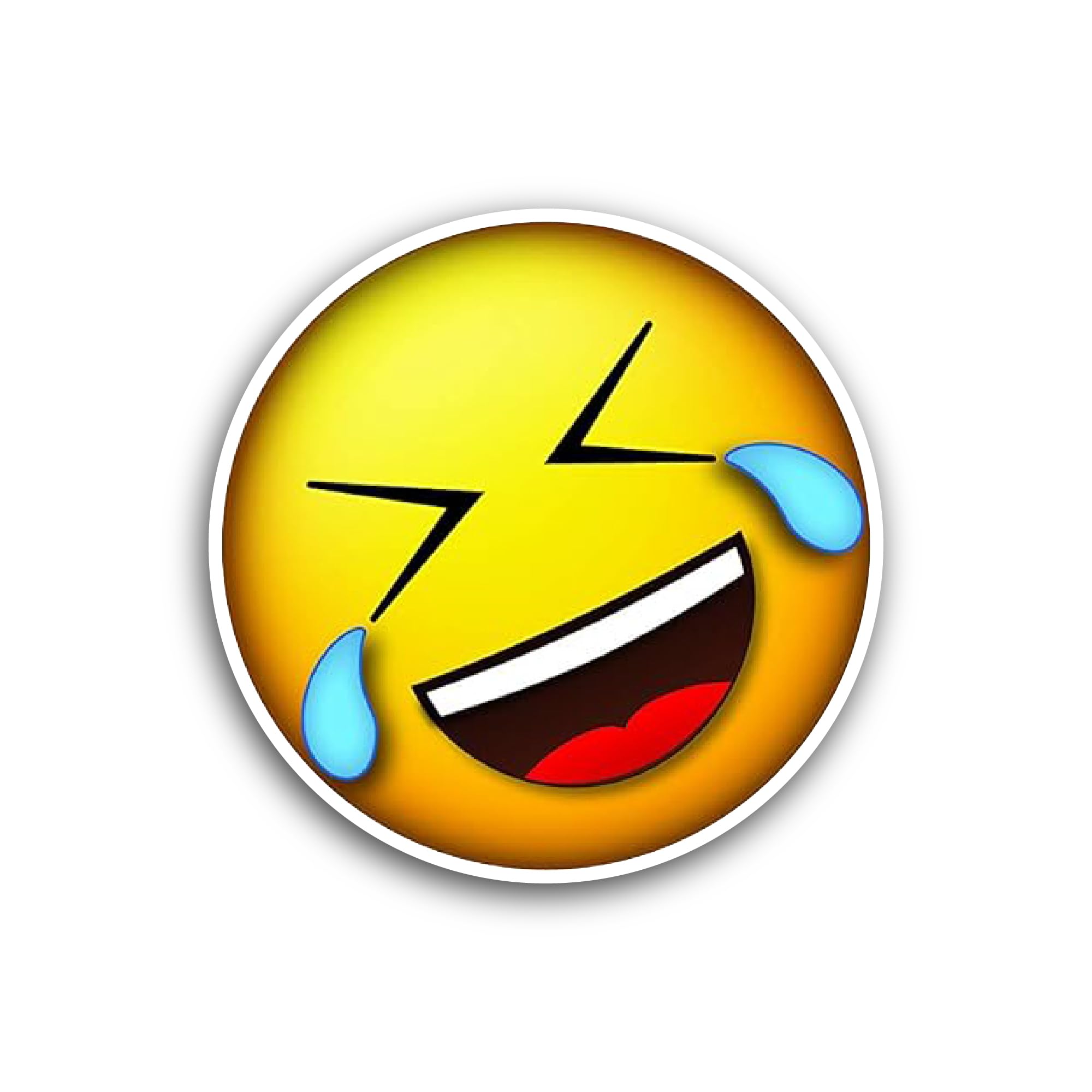 2 (Pieces) 3" and 5" Laughing Face Sticker, Waterproof Vinyl Decals for Many Purpose Like Cars, Truc