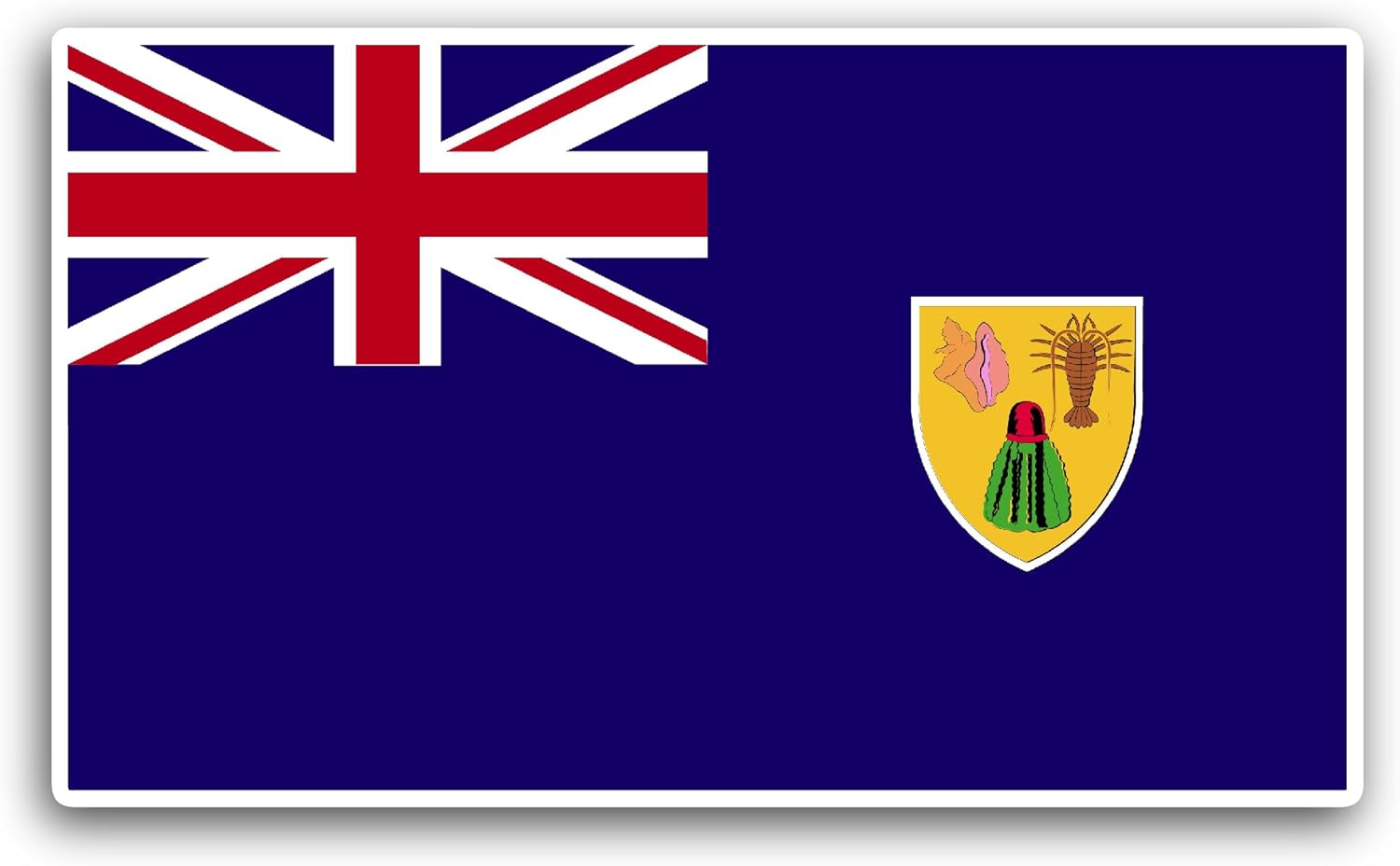 2 (Pieces) 3" and 5" Turks and Caicos Islands Sticker, Waterproof Vinyl Decals for Many Purpose Like Cars, Trucks, Laptops, Phones, Windows and More