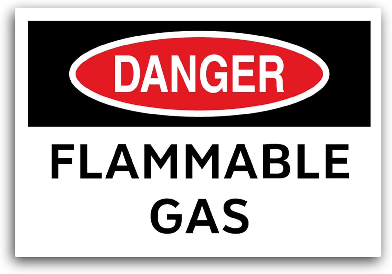 2 (Pieces) 3" and 5" Danger Flammable Gas Sticker, Waterproof Vinyl Decals for Many Purpose Like Cars, Trucks, Laptops, Phones, Windows and More
