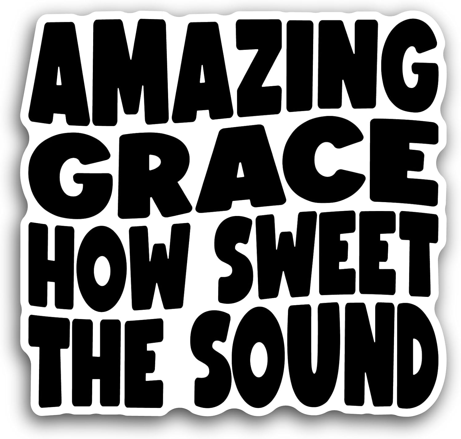 2 (Pieces) 3" and 5" Amazing Grace Text Sticker, Waterproof Vinyl Decals for Many Purpose Like Cars, Trucks, Laptops, Phones, Windows and More