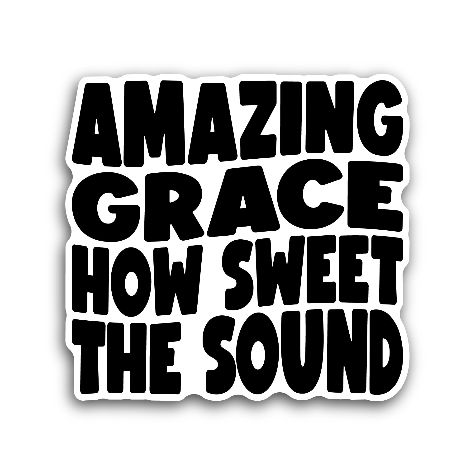 2 (Pieces) 3" and 5" Amazing Grace Text Sticker, Waterproof Vinyl Decals for Many Purpose Like Cars,