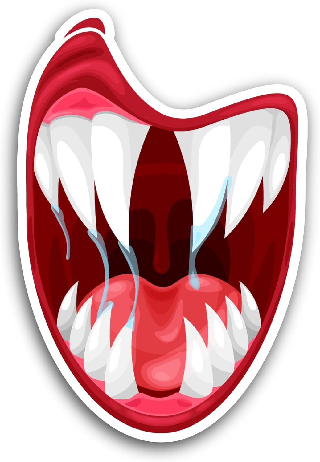 2 (Pieces) 3" and 5" Sharp Teeth Vampire Mouth Sticker, Waterproof Vinyl Decals for Many Purpose Like Cars, Trucks, Laptops, Phones, Windows and More