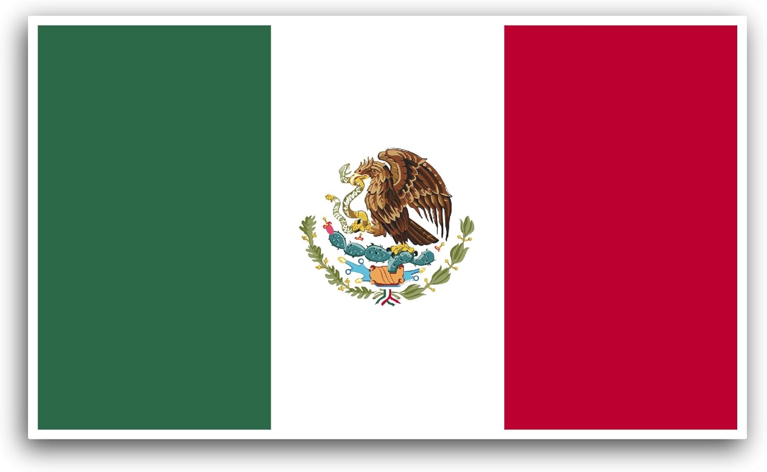 2 (Pieces) 3" and 5" Mexico Flag Sticker, Waterproof Vinyl Decals for Many Purpose Like Cars, Trucks, Laptops, Phones, Windows and More