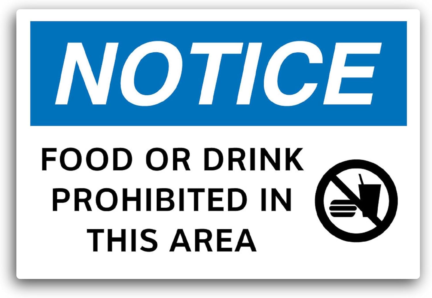 2 (Pieces) 3" and 5" Food Or Drink Prohibited Sticker, Waterproof Vinyl Decals for Many Purpose Like Cars, Trucks, Laptops, Phones, Windows and More