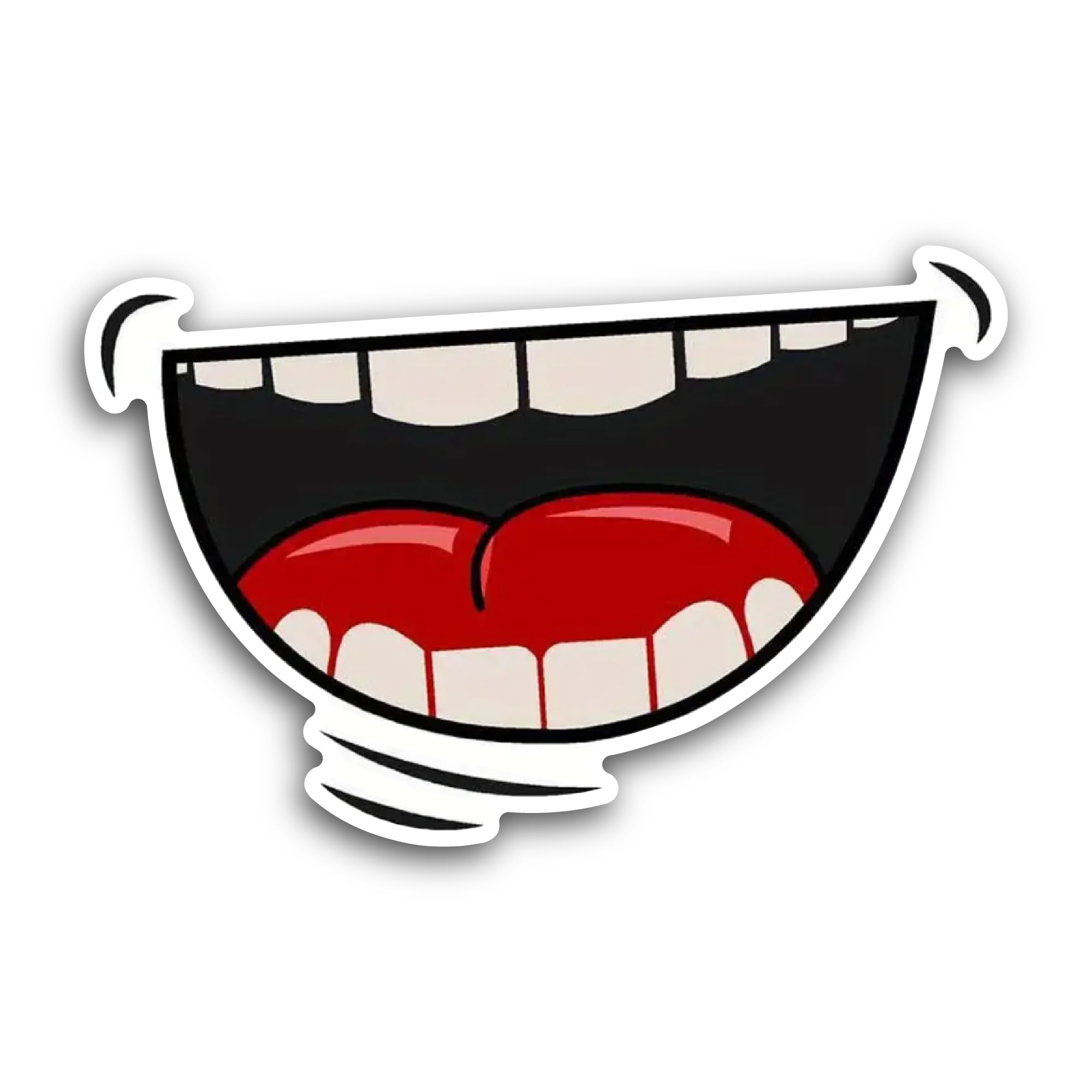 2 (Pieces) 3" and 5" Smiley Mouth Sticker, Waterproof Vinyl Decals for Many Purpose Like Cars, Truck