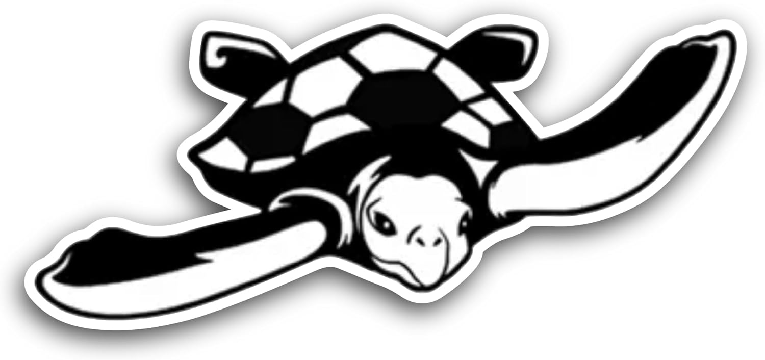 2 (Pieces) 3" and 5" Turtle Sticker, Waterproof Vinyl Decals for Many Purpose Like Cars, Trucks, Laptops, Phones, Windows and More