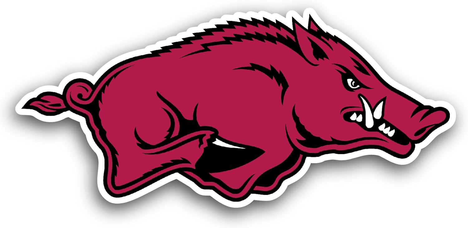 2 (Pieces) 3" and 5" Arkansas Raz0rbacks Sticker, Waterproof Vinyl Decals for Many Purpose Like Cars, Trucks, Laptops, Phones, Windows and More