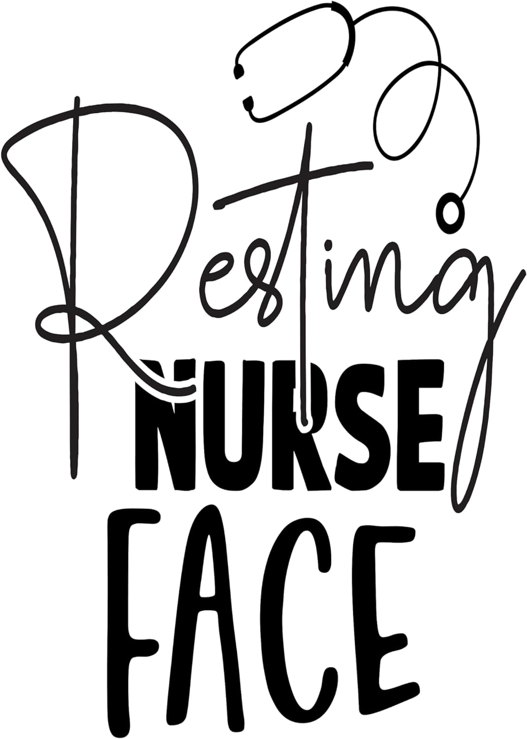 Inspirational Quote "Resting Nurse Face" Motivational Sticker Vinyl Decal Motivation Stickers- 5" Vinyl Sticker Waterproof