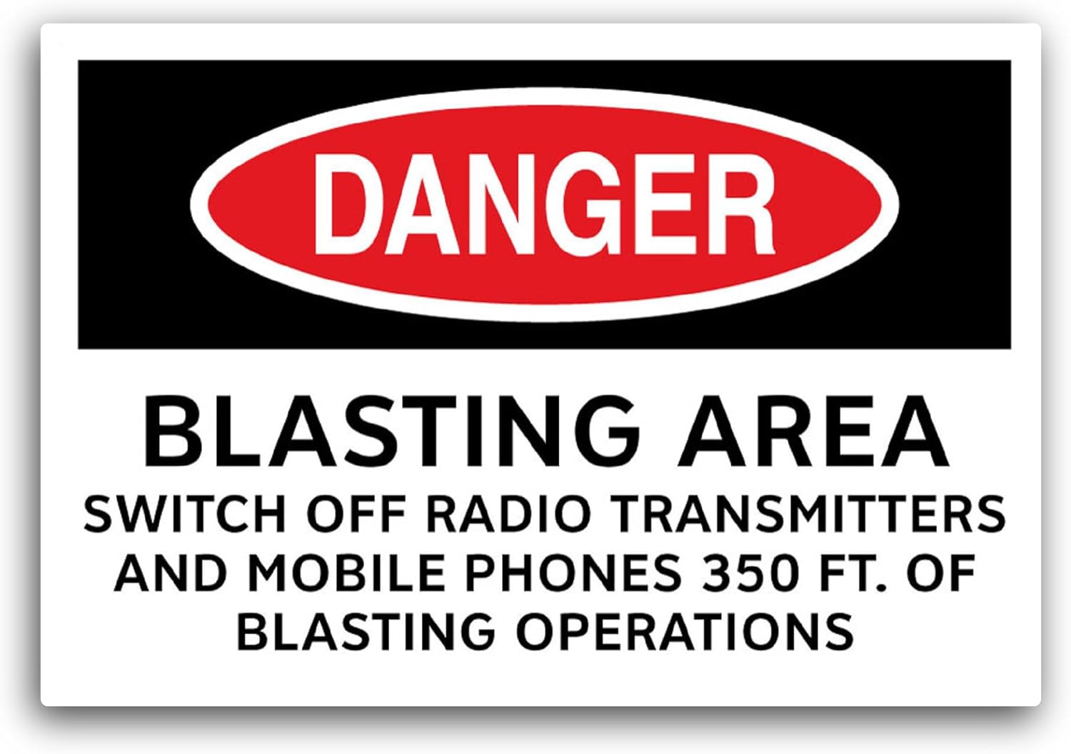 2 (Pieces) 3" and 5" Danger Blasting Area Sticker, Waterproof Vinyl Decals for Many Purpose Like Cars, Trucks, Laptops, Phones, Windows and More