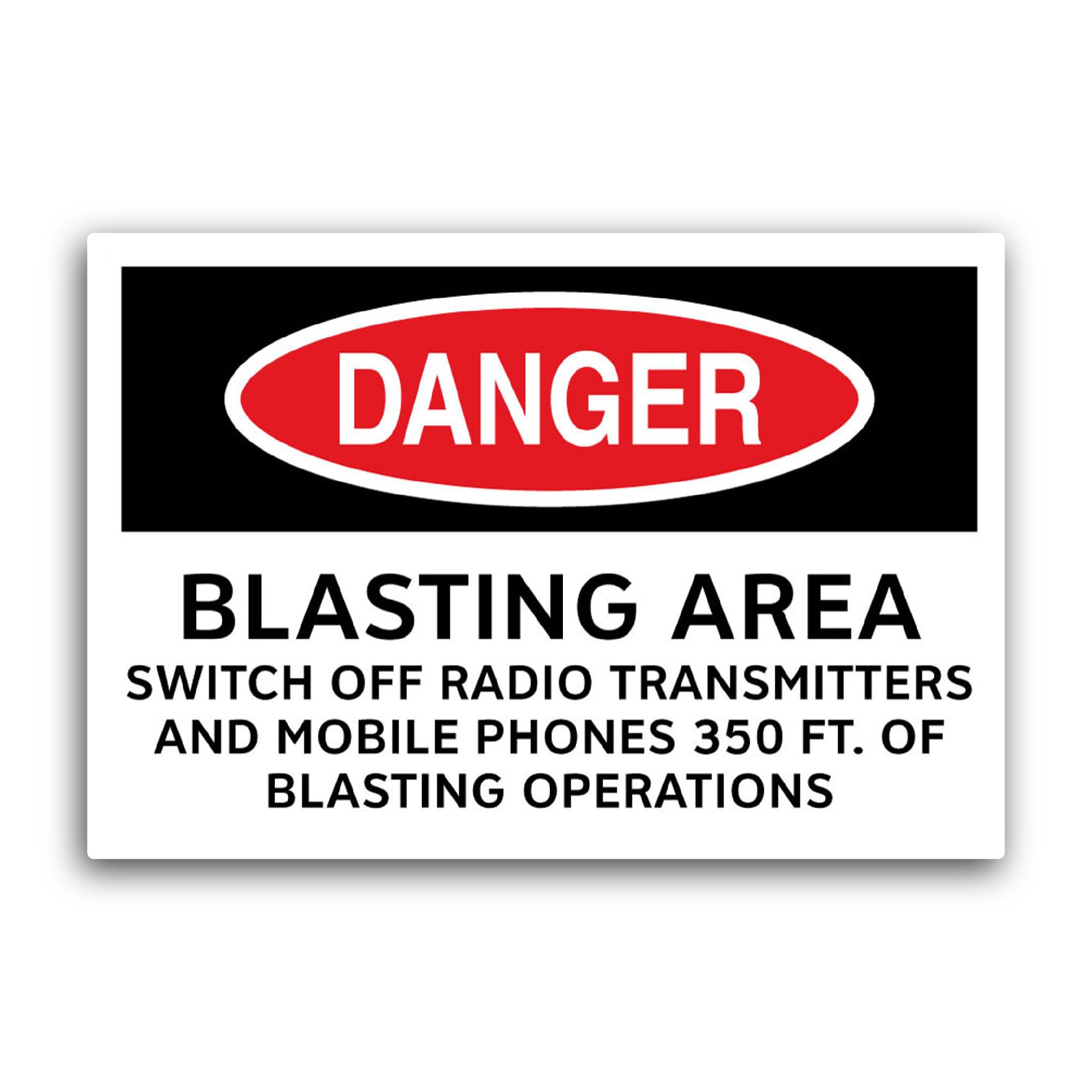 2 (Pieces) 3" and 5" Danger Blasting Area Sticker, Waterproof Vinyl Decals for Many Purpose Like Car