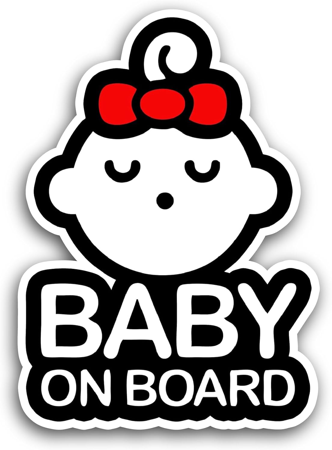 2 (Pieces) 3" and 5" Baby on Board Text Sticker, Waterproof Vinyl Decals for Many Purpose Like Cars, Trucks, Laptops, Phones, Windows and More