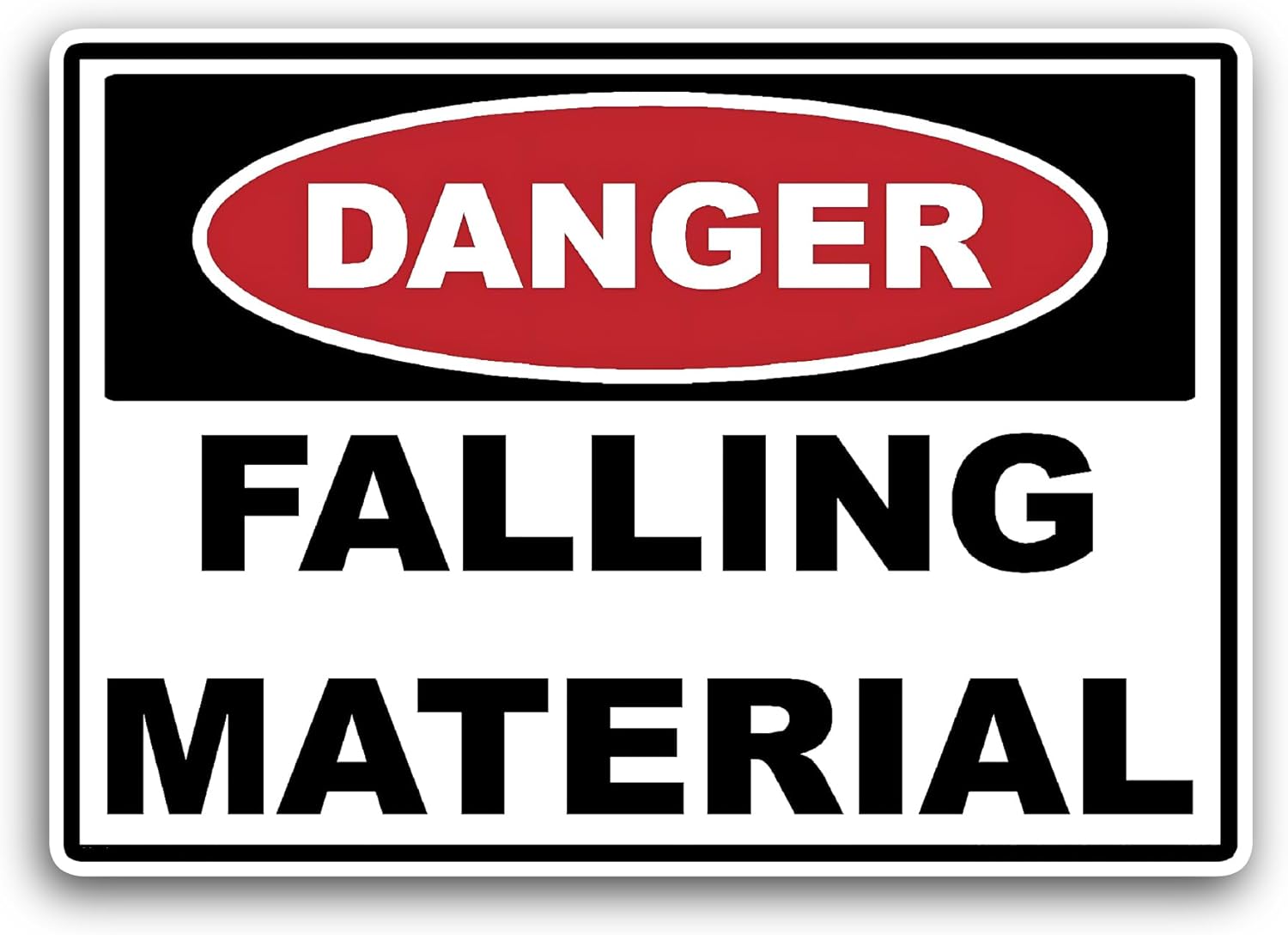 2 (Pieces) 3" and 5" Danger Falling Material Sticker, Waterproof Vinyl Decals for Many Purpose Like Cars, Trucks, Laptops, Phones, Windows and More