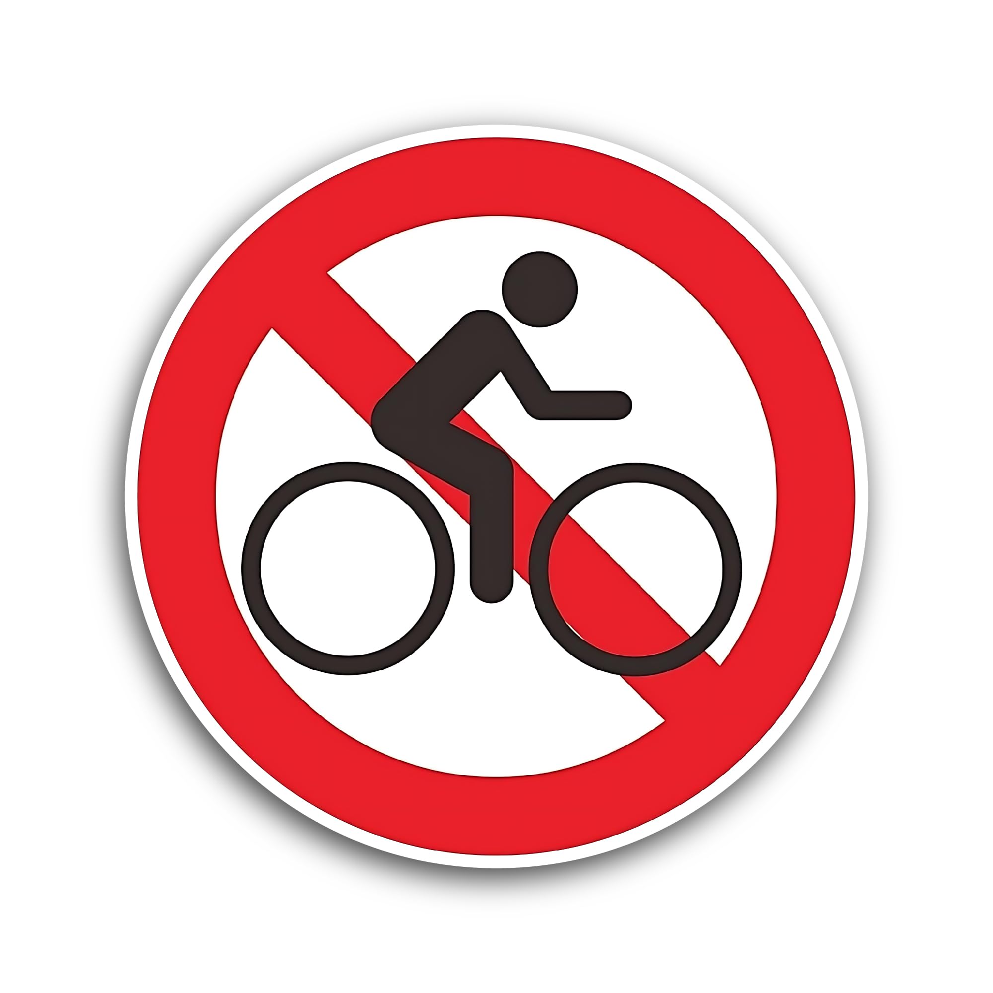 2 (Pieces) 3" and 5" No Biking Sign Sticker, Waterproof Vinyl Decals for Many Purpose Like Cars, Tru