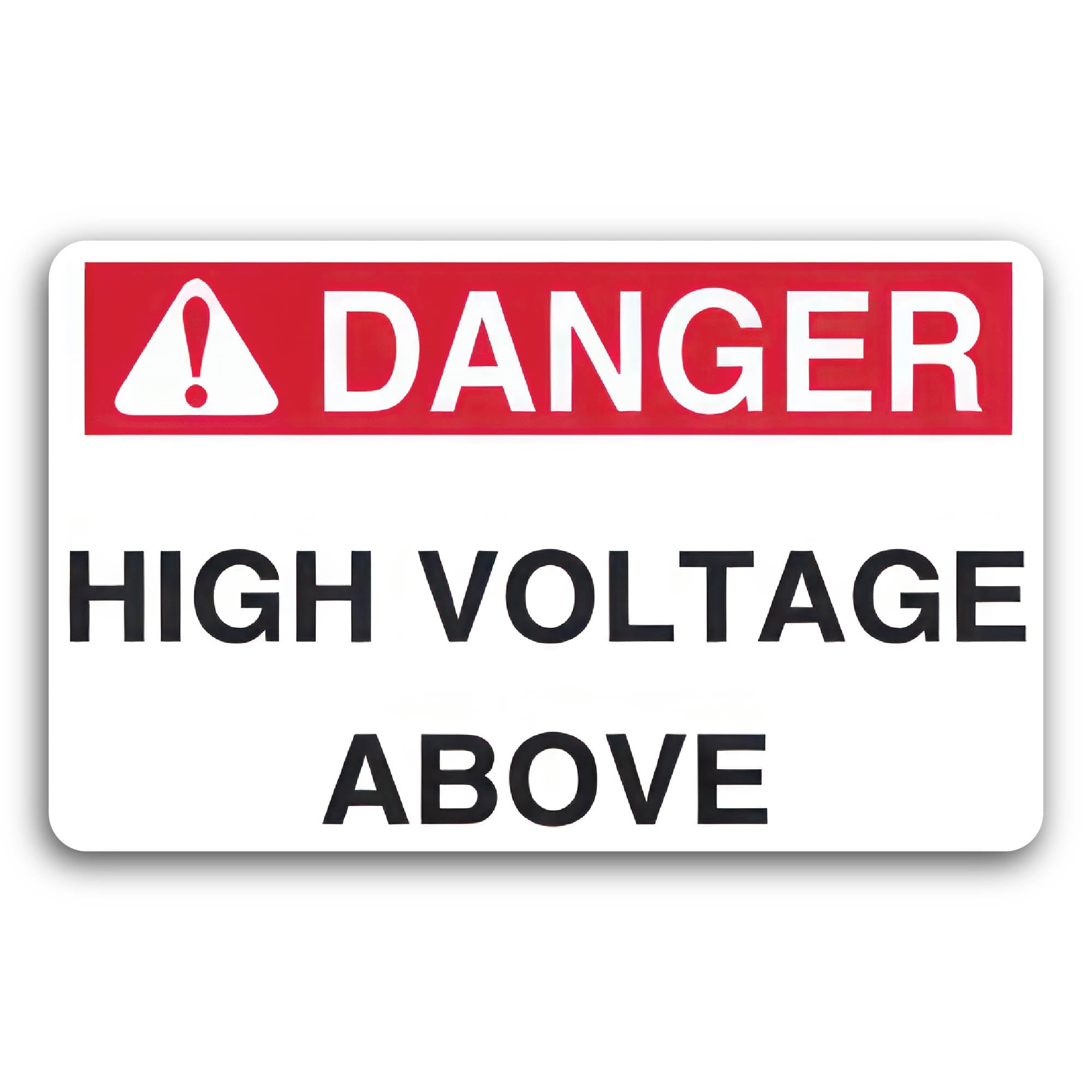 2 (Pieces) 3" and 5" Danger High Voltage Above Sign Decal Sticker, Waterproof Vinyl Decals for Many 