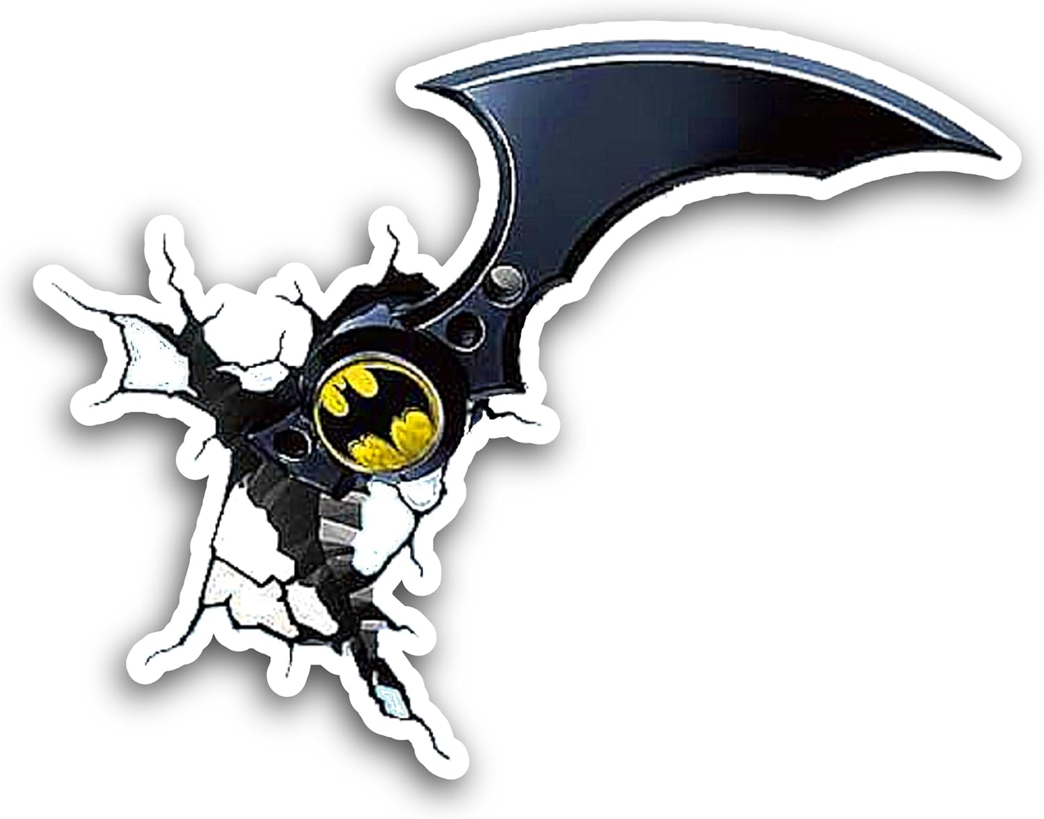 2 (Pieces) 3" and 5" Batarang Sticker, Waterproof Vinyl Decals for Many Purpose Like Cars, Trucks, Laptops, Phones, Windows and More