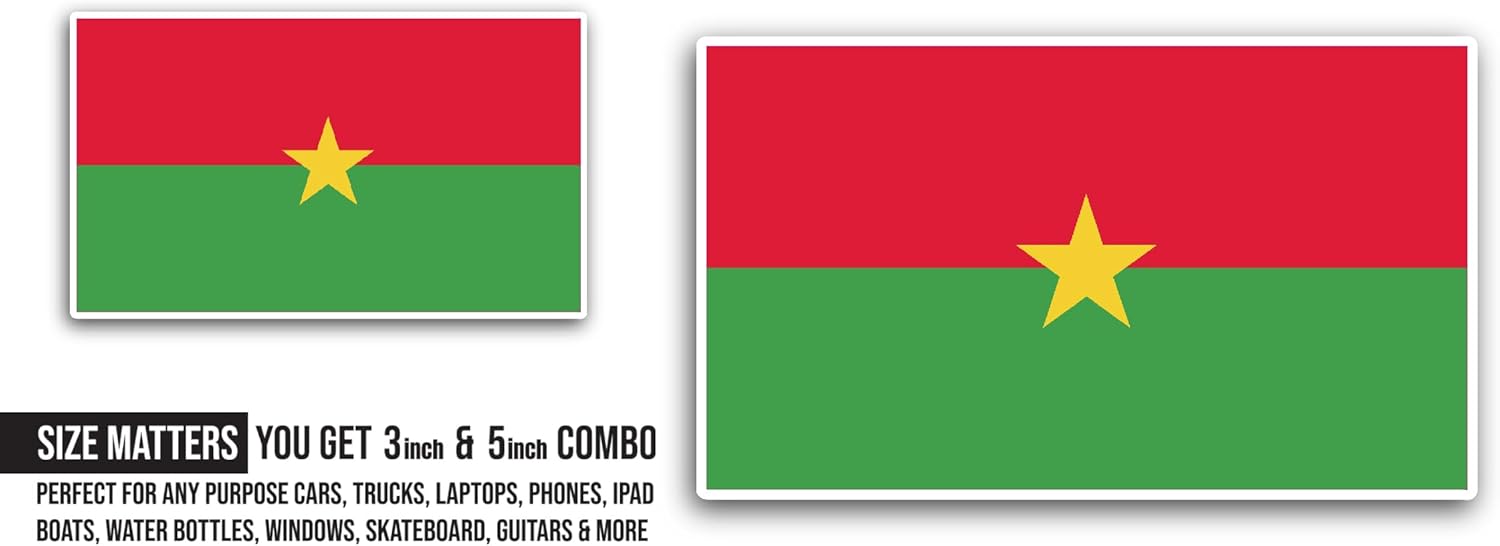 2 (Pieces) 3" and 5" Bulgaria Flag Sticker, Waterproof Vinyl Decals for Many Purpose Like Cars, Trucks, Laptops, Phones, Windows and More