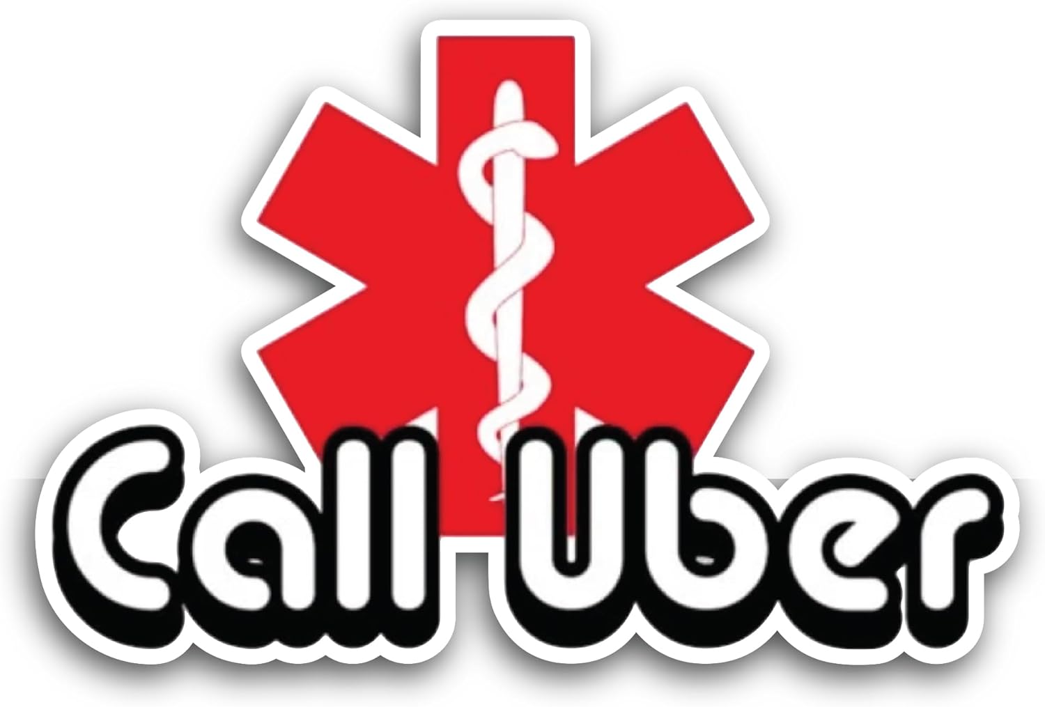 2 (Pieces) 3" and 5" Call Uber Sticker, Waterproof Vinyl Decals for Many Purpose Like Cars, Trucks, Laptops, Phones, Windows and More