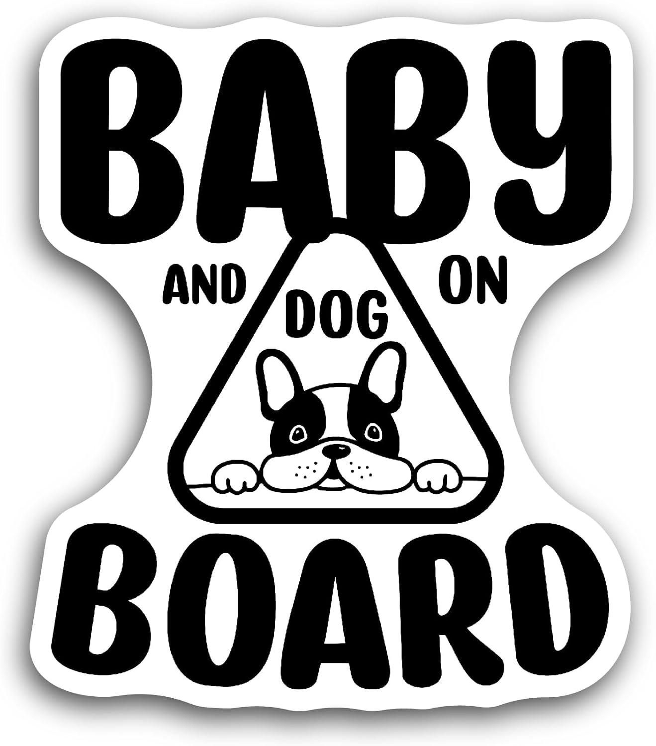 2 (Pieces) 3" and 5" Baby and Dog On Board Text Sticker, Waterproof Vinyl Decals for Many Purpose Like Cars, Trucks, Laptops, Phones, Windows and More