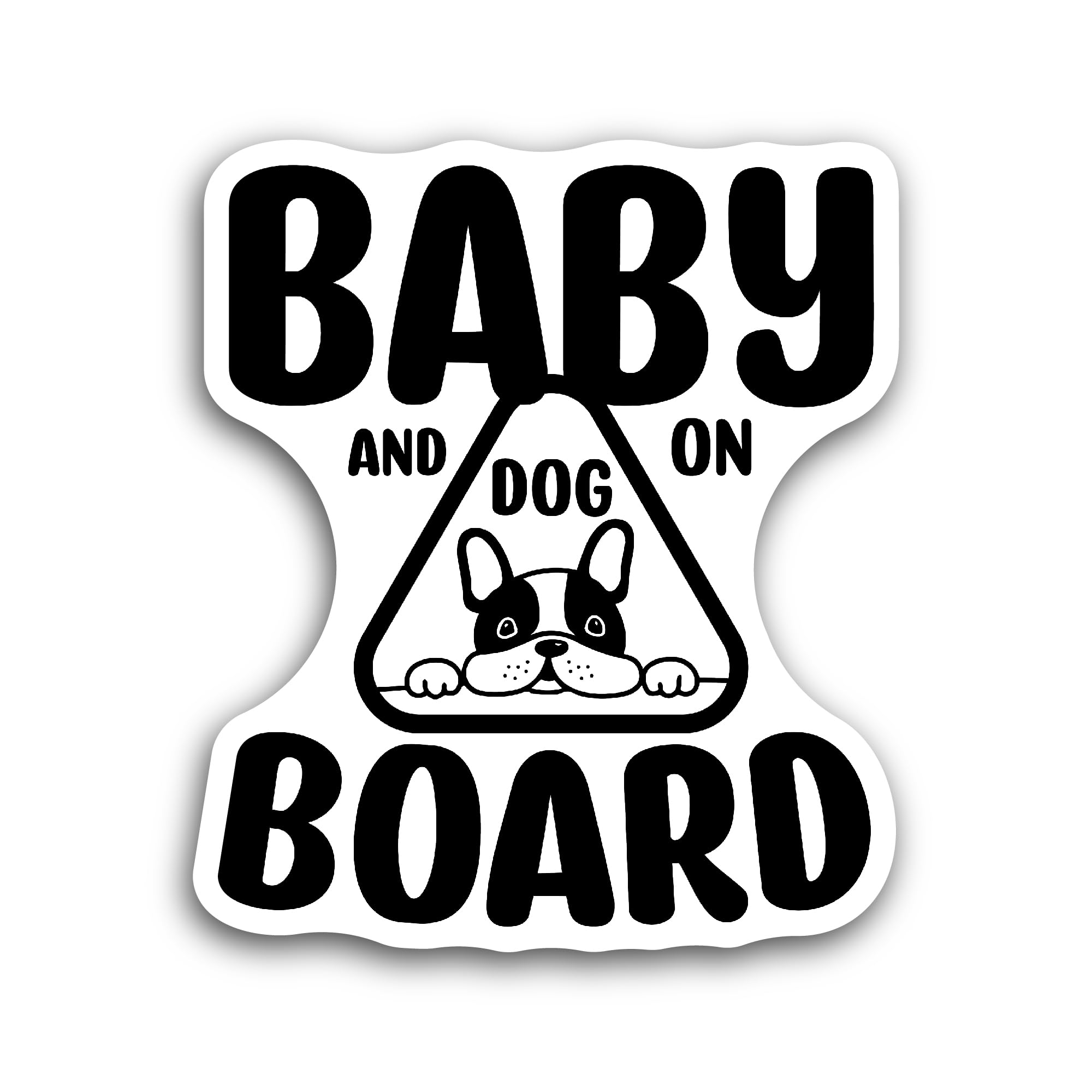 2 (Pieces) 3" and 5" Baby and Dog On Board Text Sticker, Waterproof Vinyl Decals for Many Purpose Li