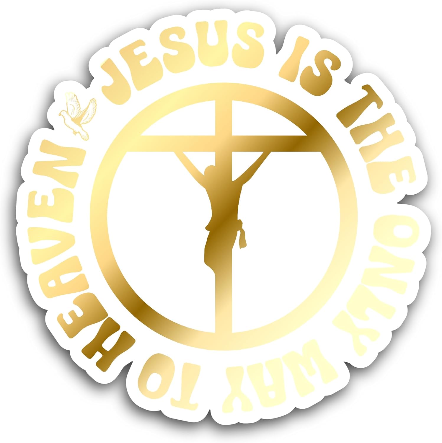 2 (Pieces) 3" and 5" Jesus is The Only Way to Heaven Sticker, Waterproof Vinyl Decals for Many Purpose Like Cars, Trucks, Laptops, Phones, Windows and More