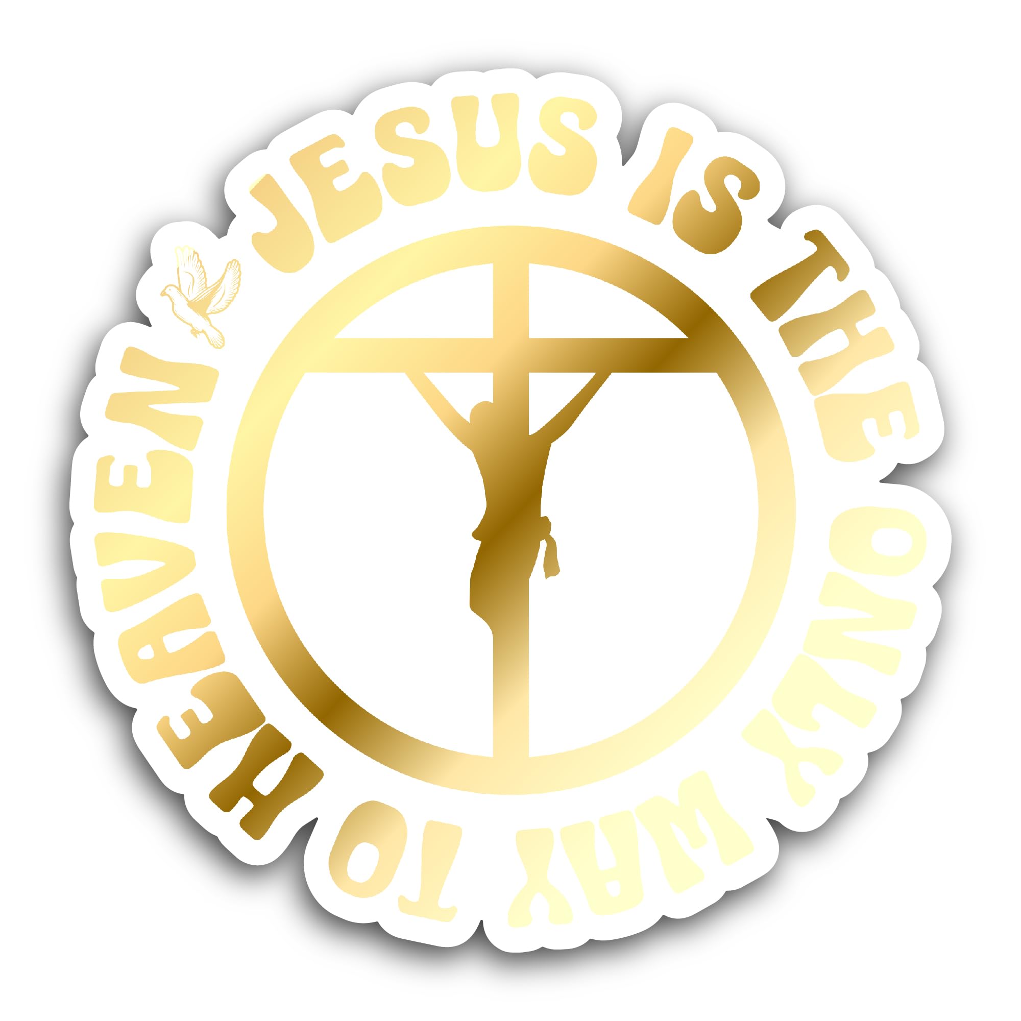 2 (Pieces) 3" and 5" Jesus is The Only Way to Heaven Sticker, Waterproof Vinyl Decals for Many Purpo