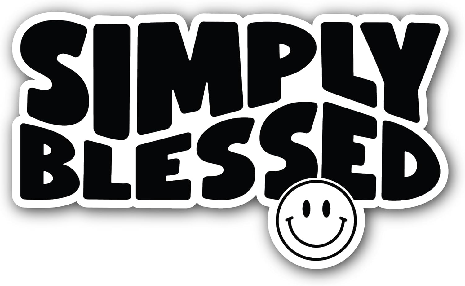 2 (Pieces) 3" and 5" Simply Blessed Bold Text Sticker, Waterproof Vinyl Decals for Many Purpose Like Cars, Trucks, Laptops, Phones, Windows and More