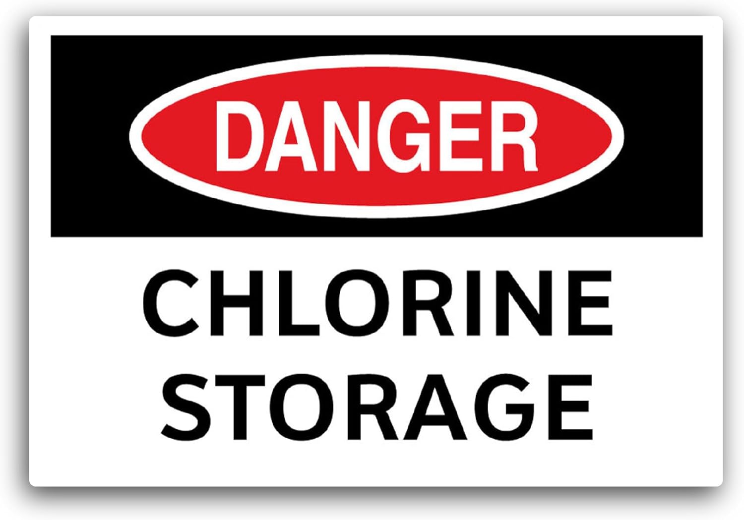 2 (Pieces) 3" and 5" Danger Chlorine Storage Sticker, Waterproof Vinyl Decals for Many Purpose Like Cars, Trucks, Laptops, Phones, Windows and More