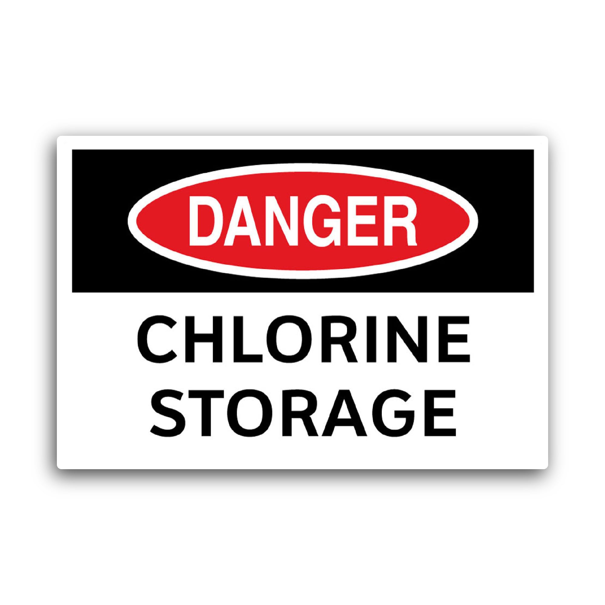2 (Pieces) 3" and 5" Danger Chlorine Storage Sticker, Waterproof Vinyl Decals for Many Purpose Like 