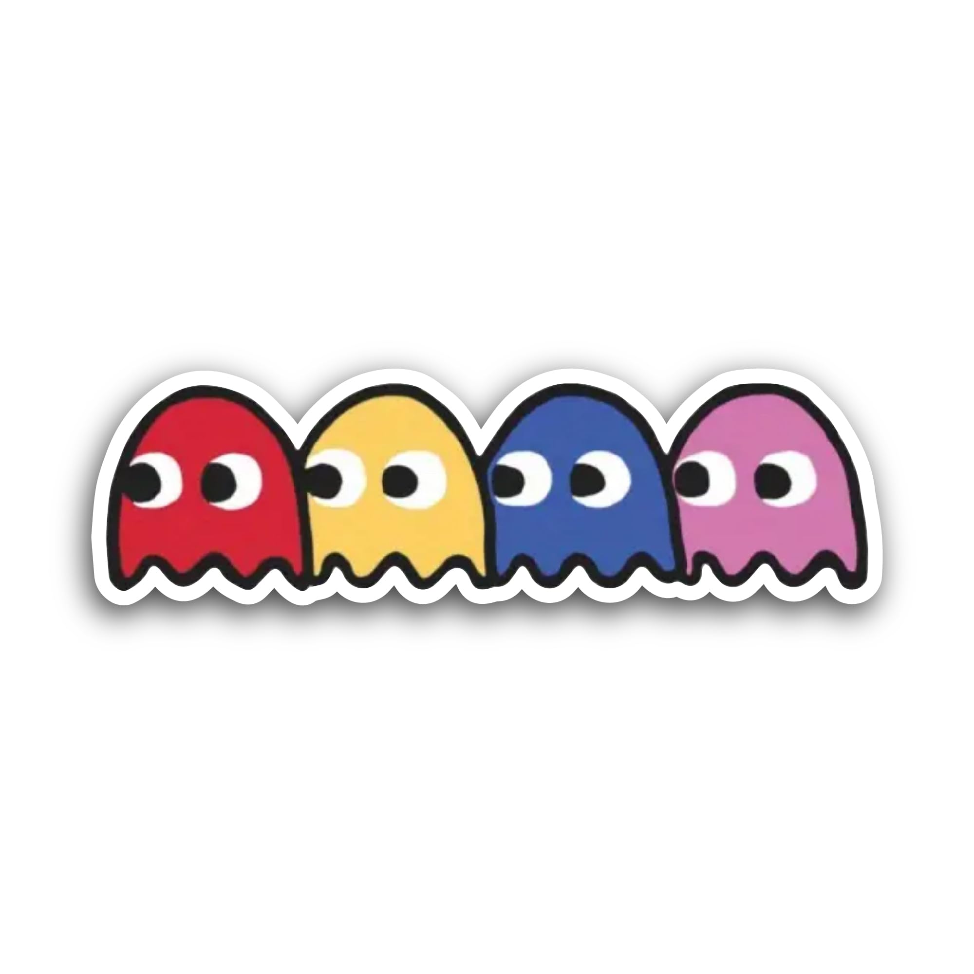 2 (Pieces) 3" and 5" Arcade Ghost Sticker, Waterproof Vinyl Decals for Many Purpose Like Cars, Truck