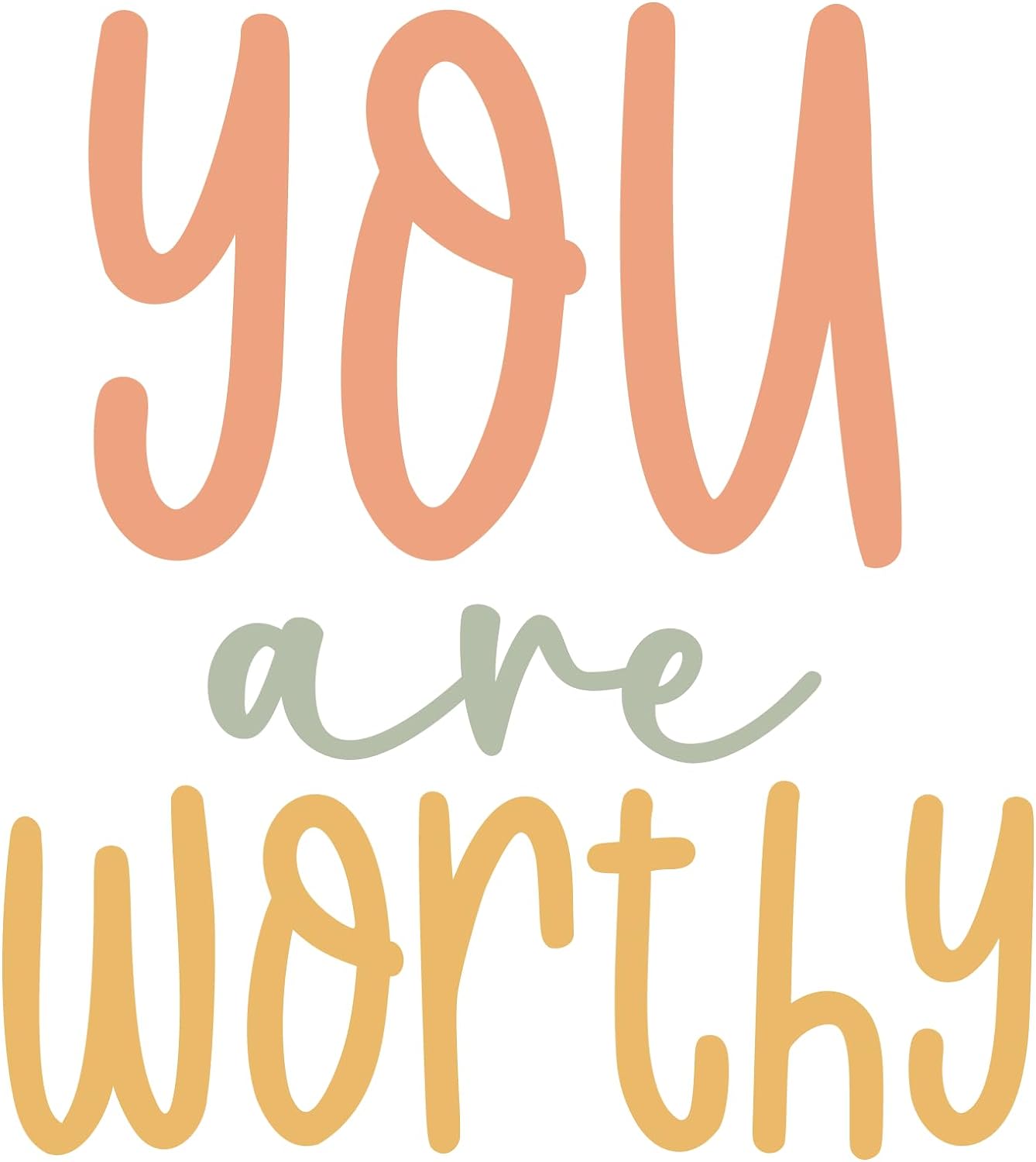 Inspirational Quote "You are Worthy Icon Sticker" Motivational Sticker Vinyl Decal Motivation Stickers- 5" Vinyl Sticker Waterproof