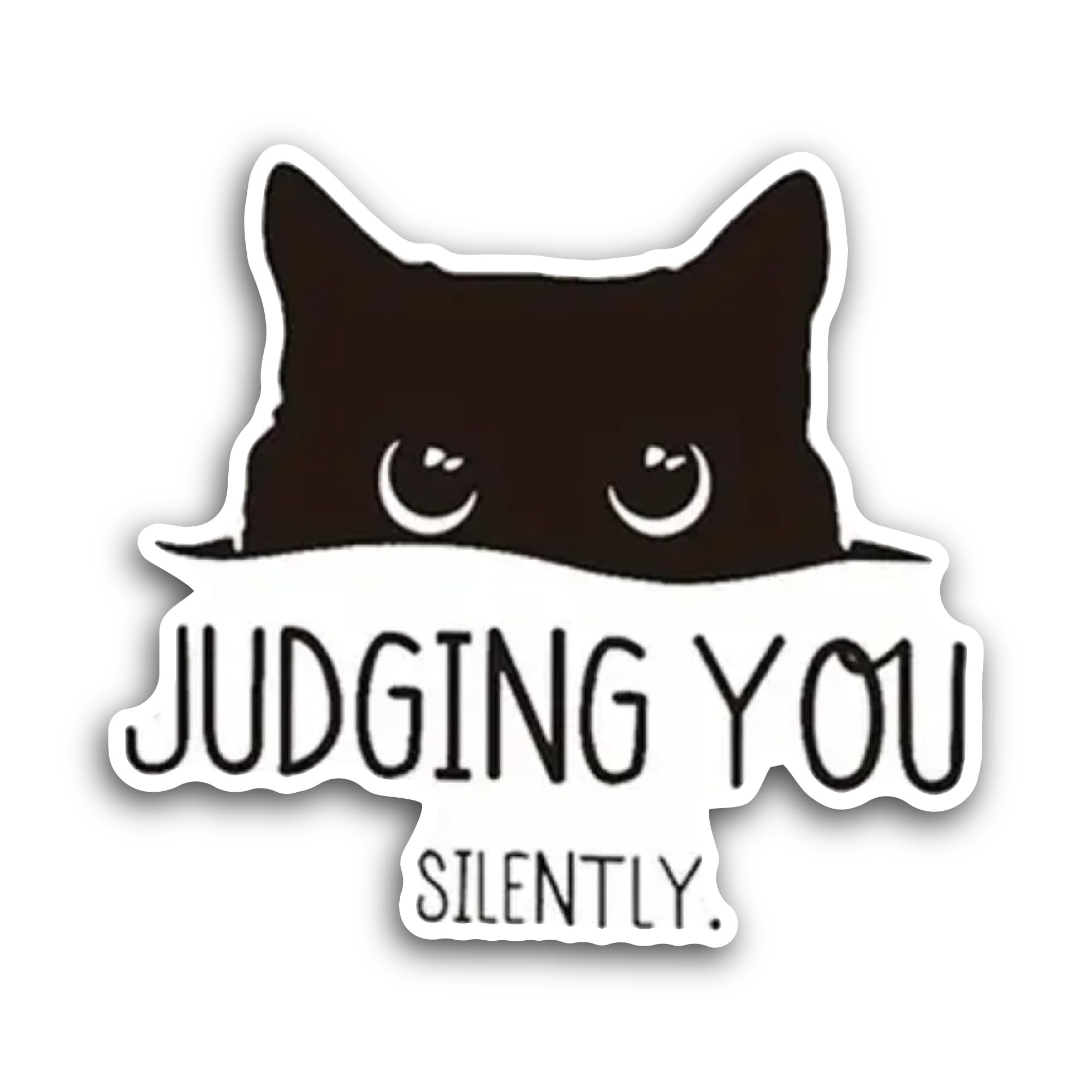2 (Pieces) 3" and 5" Judging You Silently Sticker, Waterproof Vinyl Decals for Many Purpose Like Car