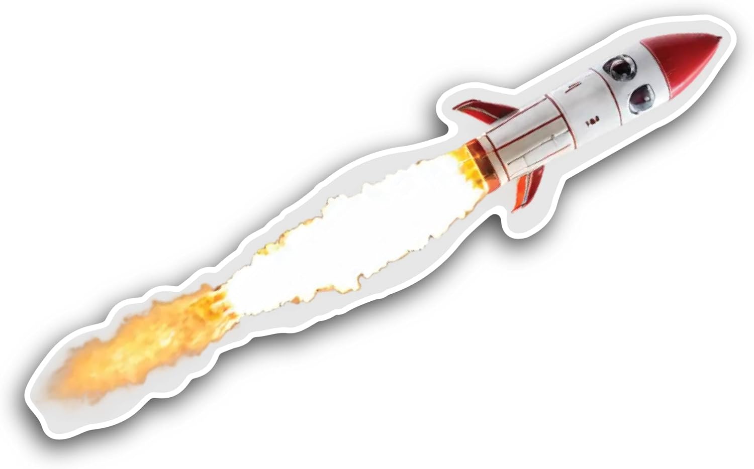 2 (Pieces) 3" and 5" Space Rocket Sticker, Waterproof Vinyl Decals for Many Purpose Like Cars, Trucks, Laptops, Phones, Windows and More